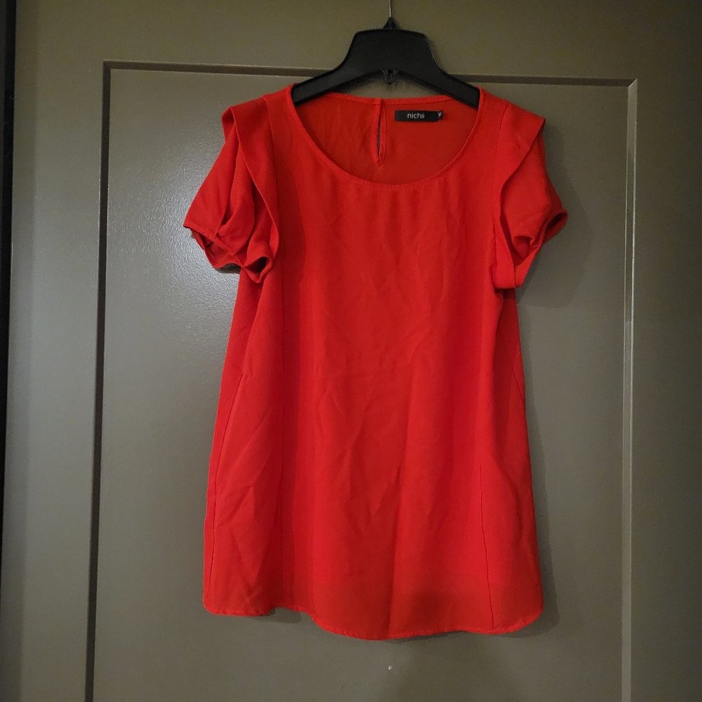 Sheer red blouse